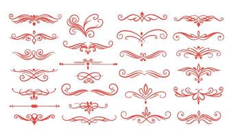 Intricate Leaf Swirl Ornament Set for Stylish and Decorative Creations vector