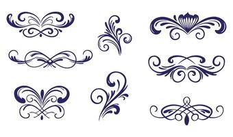 Timeless Leaf and Swirl Ornament Set for High-End Branding and Invitations vector