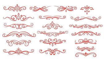 Ornamental Swirl Ornament Set Perfect for Refined and Stylish Design Elements vector