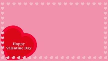 Simple Graphic Illustration Background Valentine's Day Celebration, with pink theme, and heart-shaped border, Copy Space Area. Suitable to be placed on content with that theme. vector