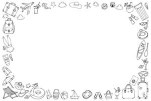 horizontal frame hand drawn in cartoon style for tourists and travel. vector