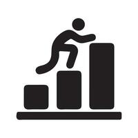 Person Climbing a Graph Representing Success vector