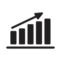 Illustrative graphic of rising bar graph signifying growth. vector