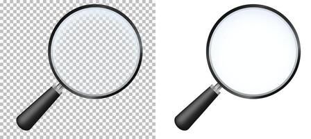 Realistic magnifying glass. Optical scaling and exploring tool vector