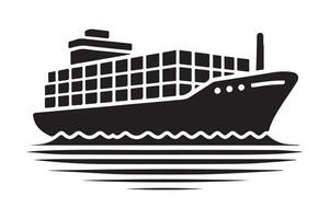 Stylized Container Ship Silhouettes for Professional Applications vector