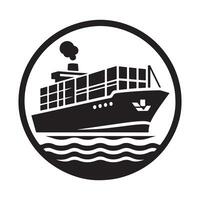 Maritime Container Ship Silhouettes for High-Quality Graphic Projects vector