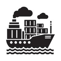 High-Quality Container Ship Silhouette Vectors Set for Maritime Branding