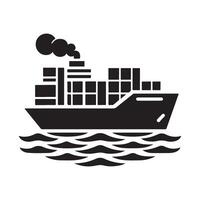 Container Ship Silhouette Vectors for Customizable Marketing Graphics