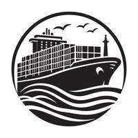 Timeless Container Ship Silhouettes for Elegant Design Projects vector