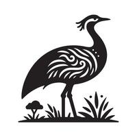 Kori Bustard Silhouette Vectors Files for Instant Download