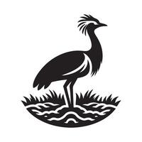 Ornithology-Themed Kori Bustard Silhouettes for Unique Designs vector