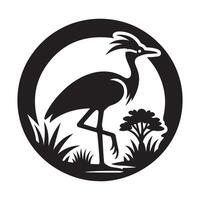 Beautiful Kori Bustard Silhouettes for Wildlife Enthusiasts vector