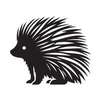 Porcupine Silhouettes for Nature-Themed Logo and Icon Design vector