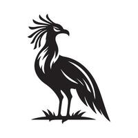 Elegant Secretarybird Silhouettes for Ornithology-Based Projects vector