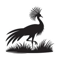 Secretarybird Silhouettes for Posters, Advertising, and Branding vector