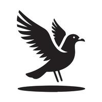 Grey Gull Silhouette Files Ready for Instant Download vector