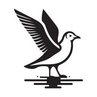 Sophisticated Grey Gull Silhouettes for Scenic Graphic Art vector
