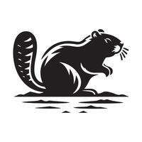 Swamp Beaver Silhouettes for Wildlife Illustrations and Designs vector