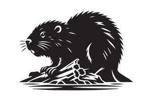 Swamp Beaver Silhouettes for Branding, Merchandise, and More vector