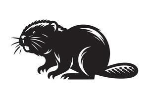 Eco-Friendly Swamp Beaver Silhouettes for Nature-Based Projects vector