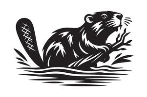 Swamp Beaver Silhouette Vectors for Informational and Conservation Media