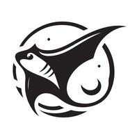 Giant Oceanic Manta Ray Vectors for Artistic Marine Biology Projects