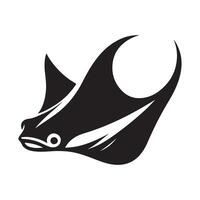 Giant Manta Ray Silhouette Vectors Illustrations for Posters and Flyers