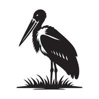 Marabou Stork Silhouette Graphics Perfect for Eco-Themed Projects vector