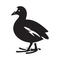 High-Resolution Common Moorhen Silhouettes for Printing vector