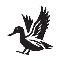 Elegant Yellow-billed Teal Silhouette Vectors for Minimalist Design Projects