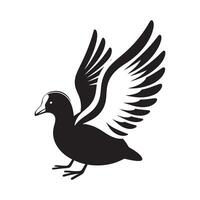 White-Winged Coot Silhouettes for Birdwatching and Wildlife Projects vector