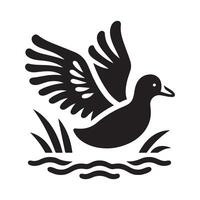 White-Winged Coot Silhouettes for Wildlife and Nature-Focused Branding vector