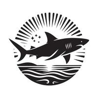 Dynamic Blacktip Shark Silhouettes Perfect for Merchandise vector