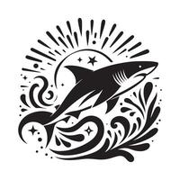 Blacktip Shark Silhouette Graphics for Digital and Print Use vector