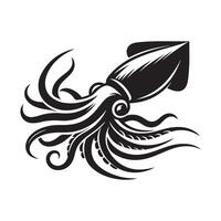 Elegant Squid Silhouette Vectors for Unique Web Elements