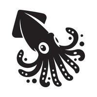 Modern Squid Silhouette Vectors for Digital and Print Media