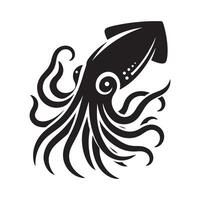 Squid Silhouette Vectors Graphics for Environmental and Nature Projects