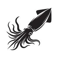 Squid Silhouette Vectors Set for Oceanography and Marine Science Projects