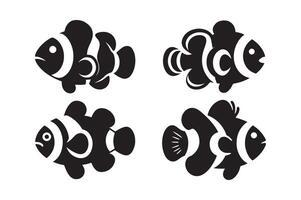 Clownfish Silhouette Vectors Pack Ready for Digital and Print Use