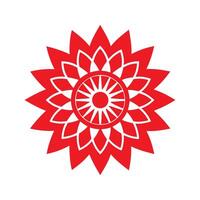 Red Mandala Silhouette on White Background vector