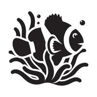 High-Resolution Clownfish Silhouettes for Commercial Use vector