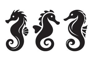 Create Unique Designs with Seahorses Silhouette Vectors