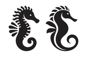 Customizable Seahorse Silhouettes Vectors for Professional Branding