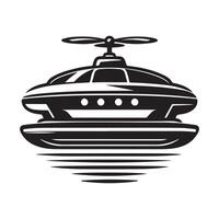 Customizable Hovercraft Silhouette Vectors for Print and Digital Media