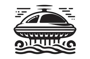Hovercraft Silhouette Vectors for Travel, Adventure and Technology Themes