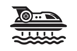 Dynamic Hovercraft Silhouette Vectors for Engaging Visual Content