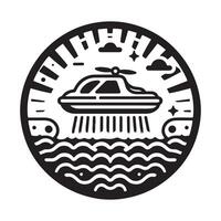 Innovative Hovercraft Silhouette Vectors for Technology and Marine Branding