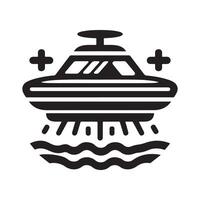 Hovercraft Silhouette Vectors for Customizable Logo and Icon Designs