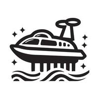 Sleek Hovercraft Silhouette Vectors for Logos, Icons and Illustrations