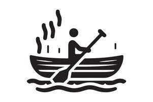 Paddle Boat Silhouette Vectors for Websites, Icons, and Social Media